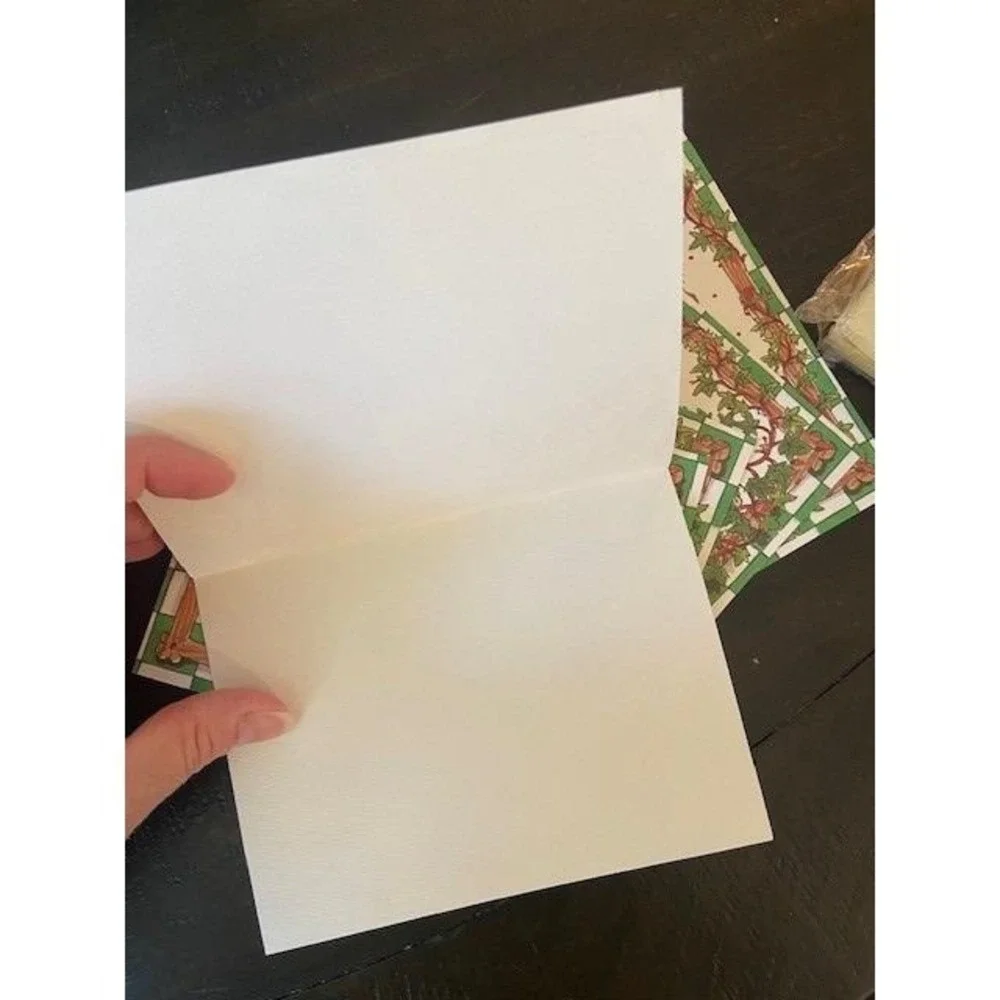 Suzy's Zoo Vintage 1994 Bear Writing Note Cards Set of 5 Blank Stationery Green